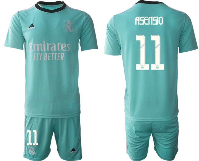 Men 2021-2022 Club Real Madrid second away Light blue #11 Soccer Jersey->real madrid jersey->Soccer Club Jersey